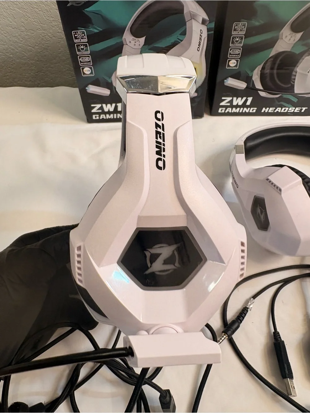 Ozeino White ZW1 Gaming Headset with Microphone